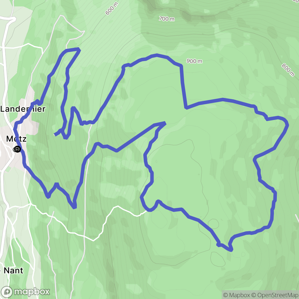 Motz : carte du parcours de randonnée - France