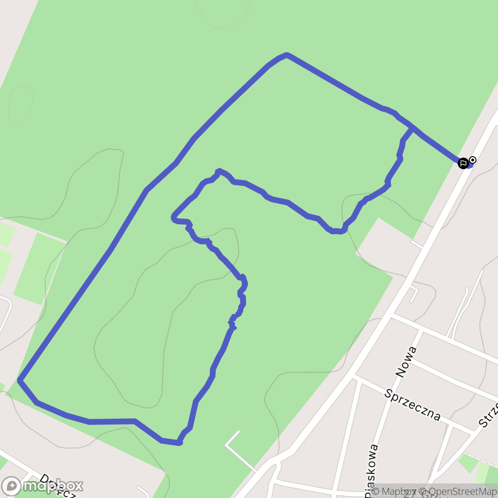 Piaski: mapa trasy - Poland