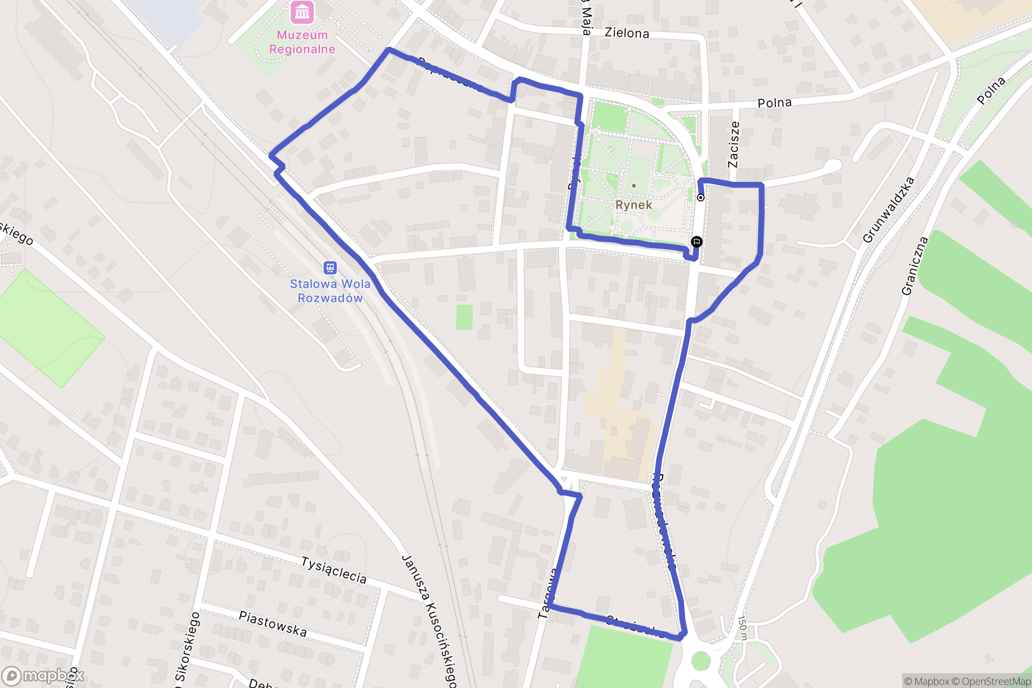 Stalowa Wola: mapa trasy - Poland