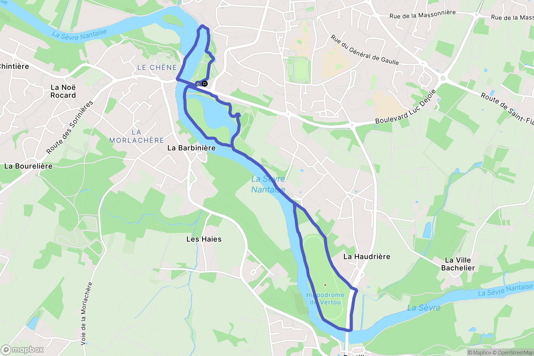 Vertou : carte du parcours de randonnée - France
