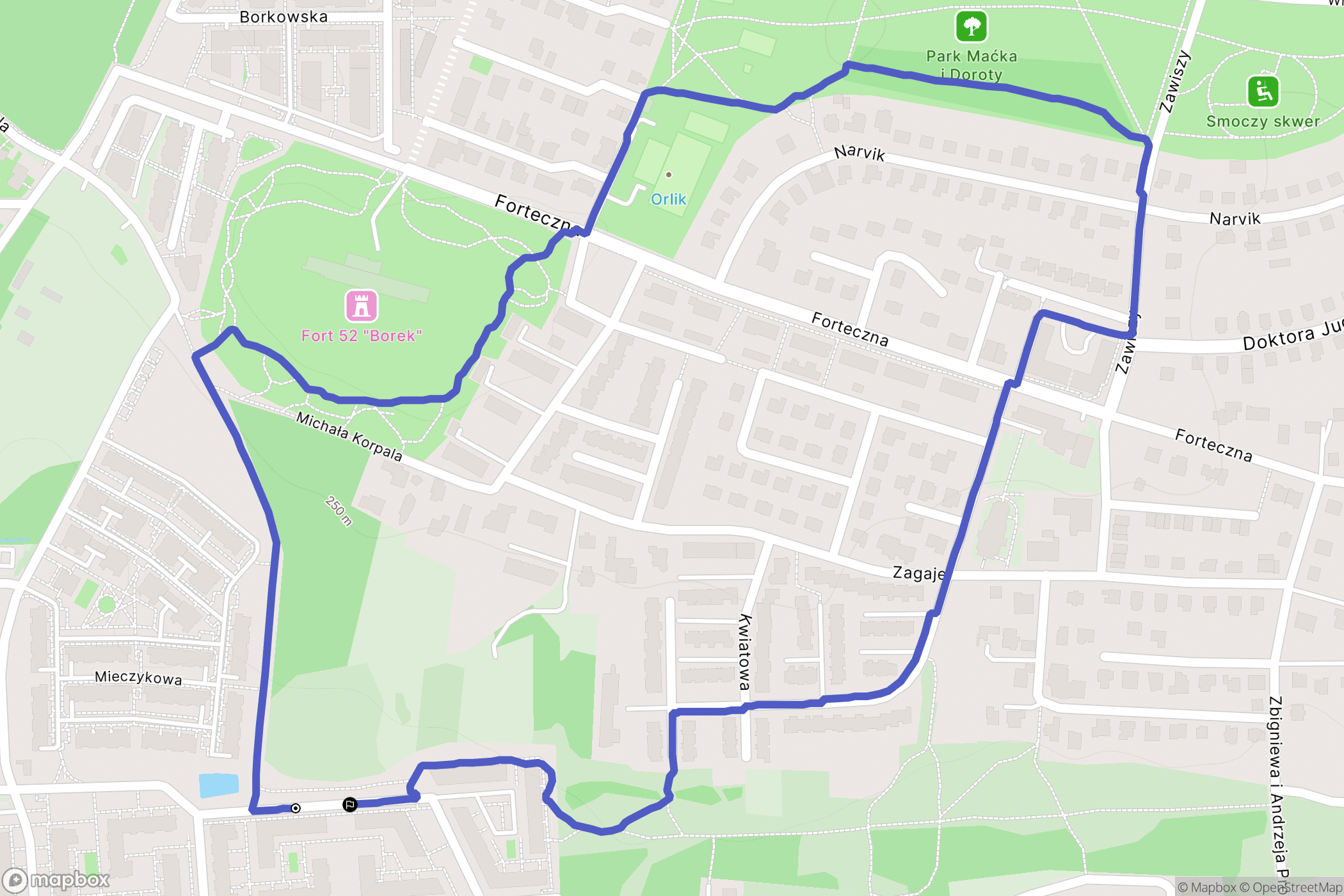 Kraków: mapa trasy - Poland
