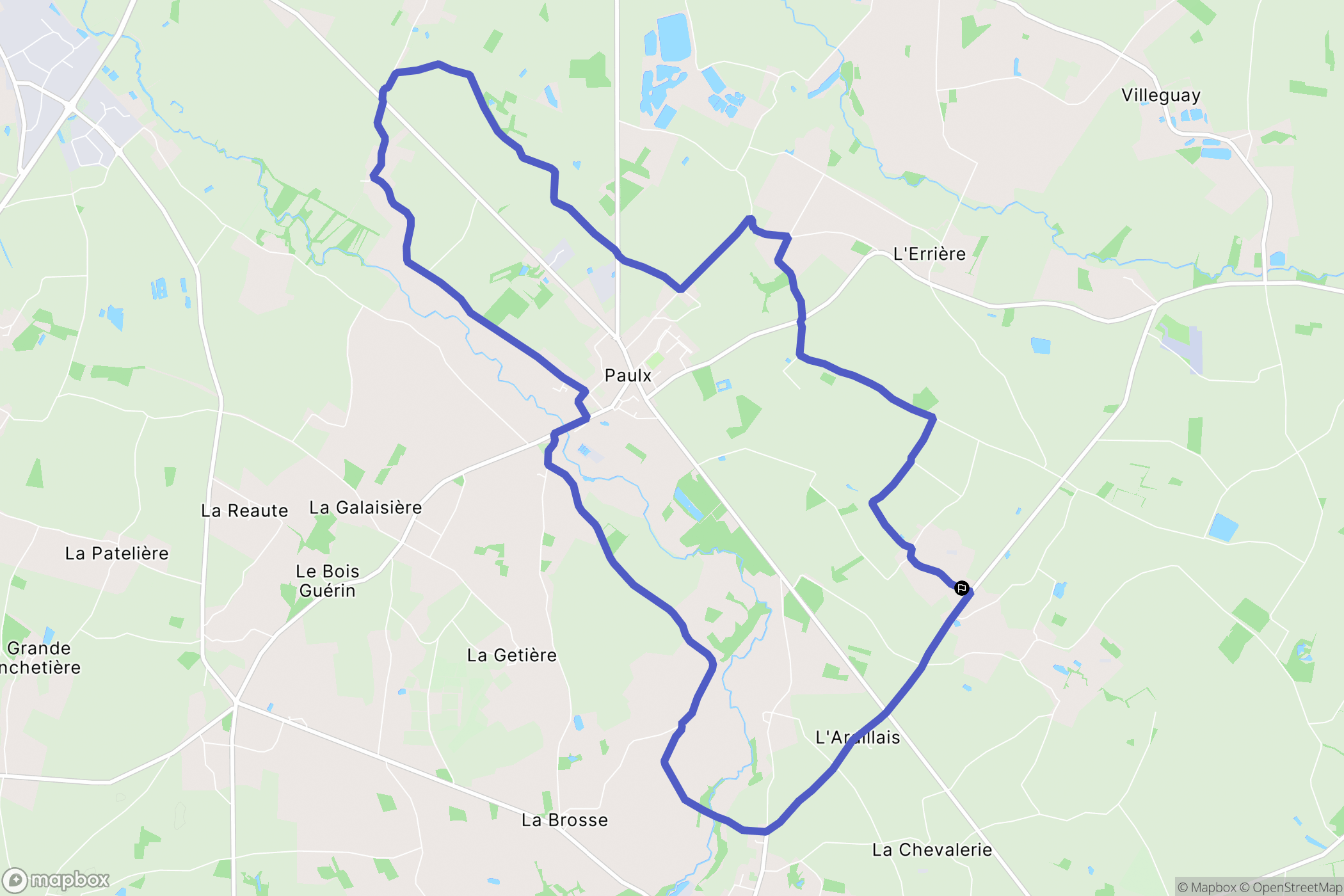 Saint-Étienne-de-Mer-Morte : carte du parcours de randonnée - France