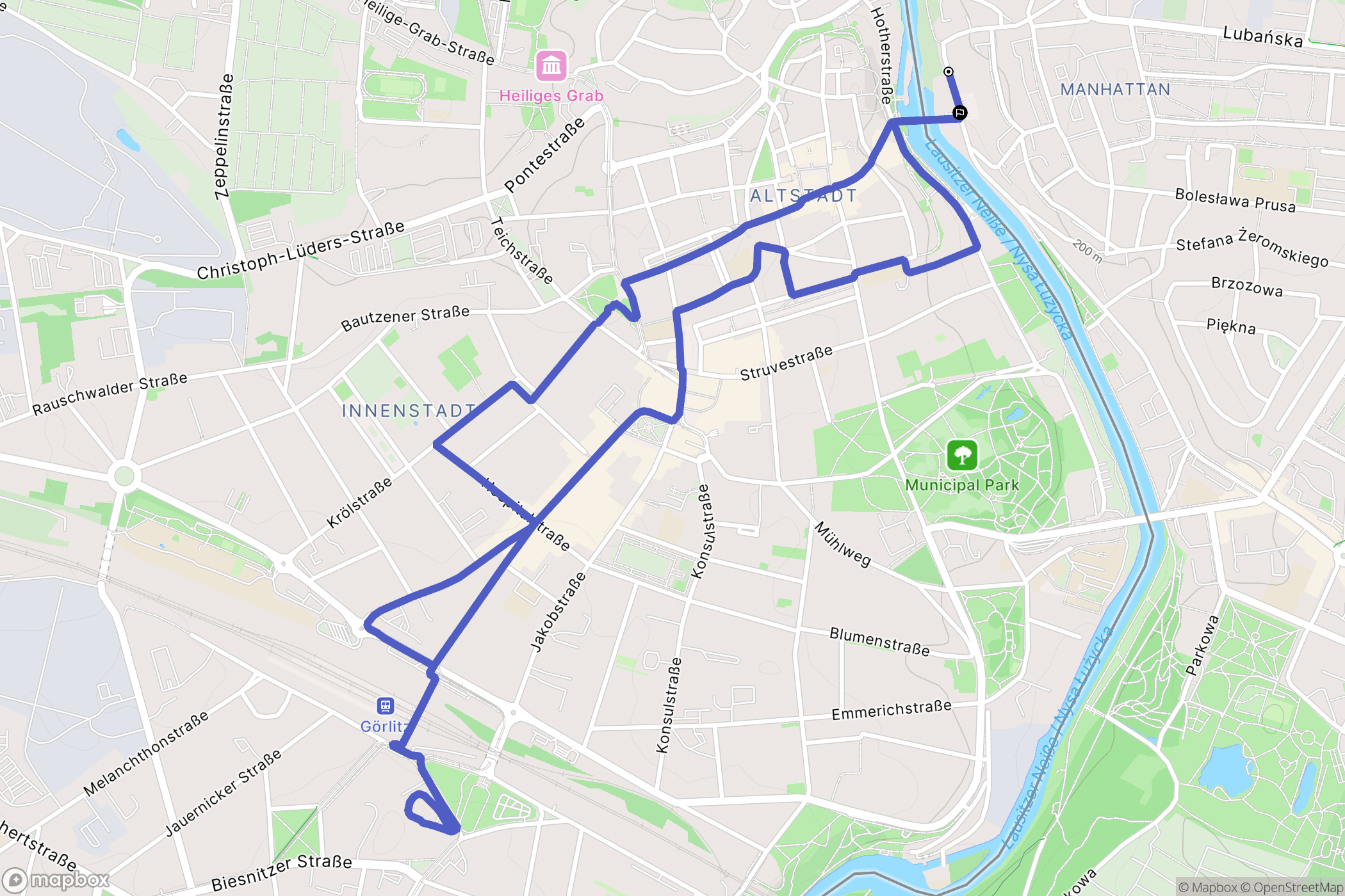 Zgorzelec: mapa trasy - Poland