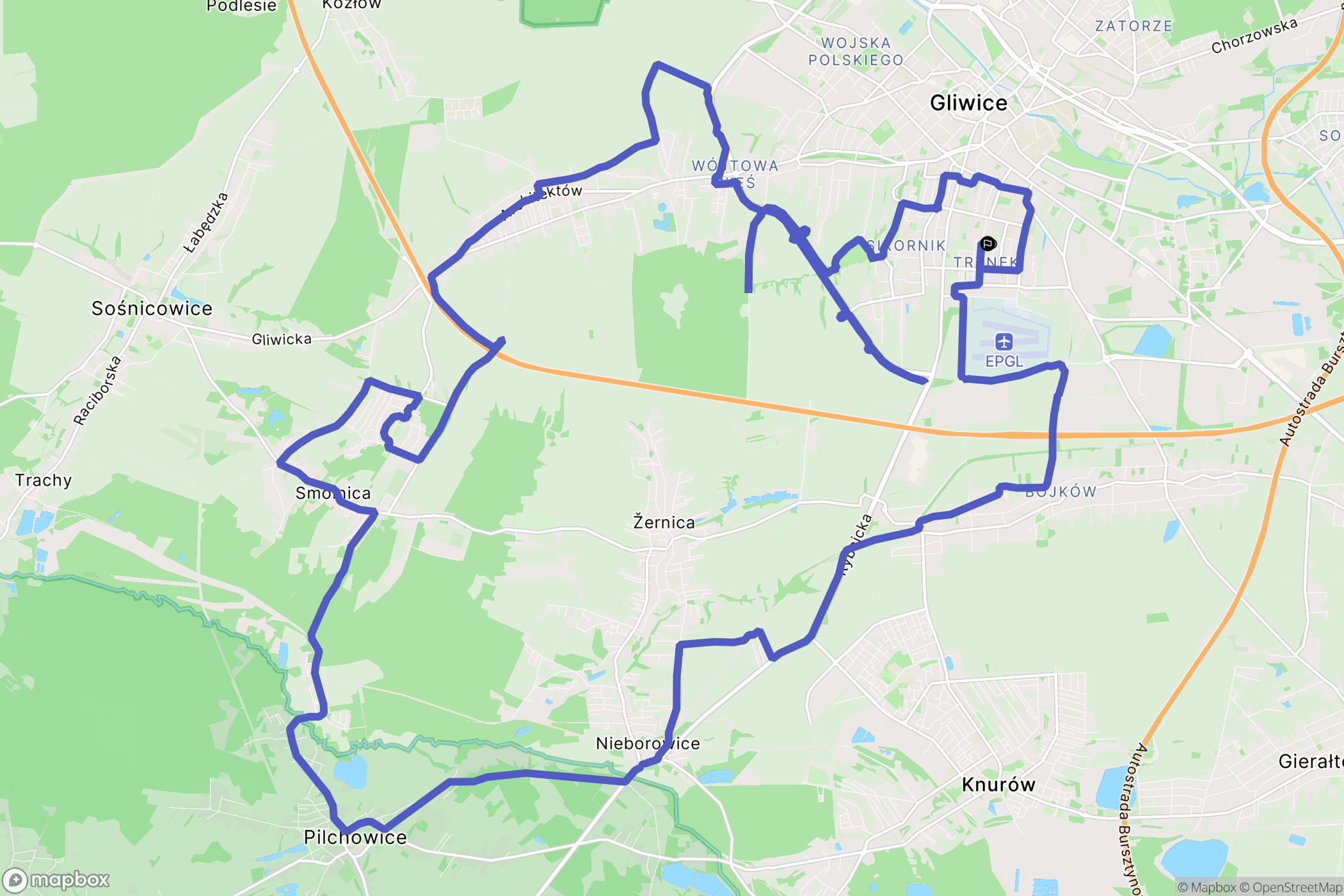 Gliwice: mapa trasy - Poland