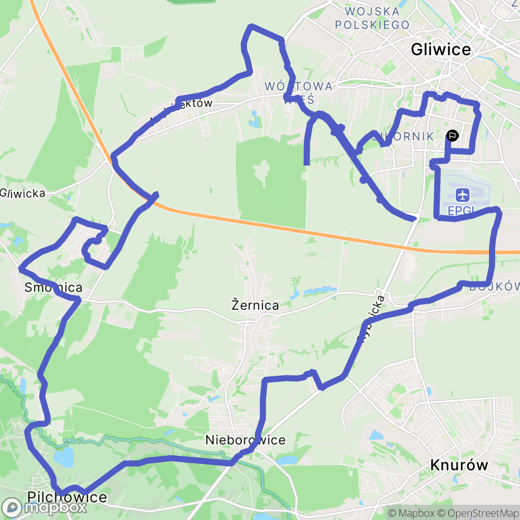 Gliwice: mapa trasy - Poland