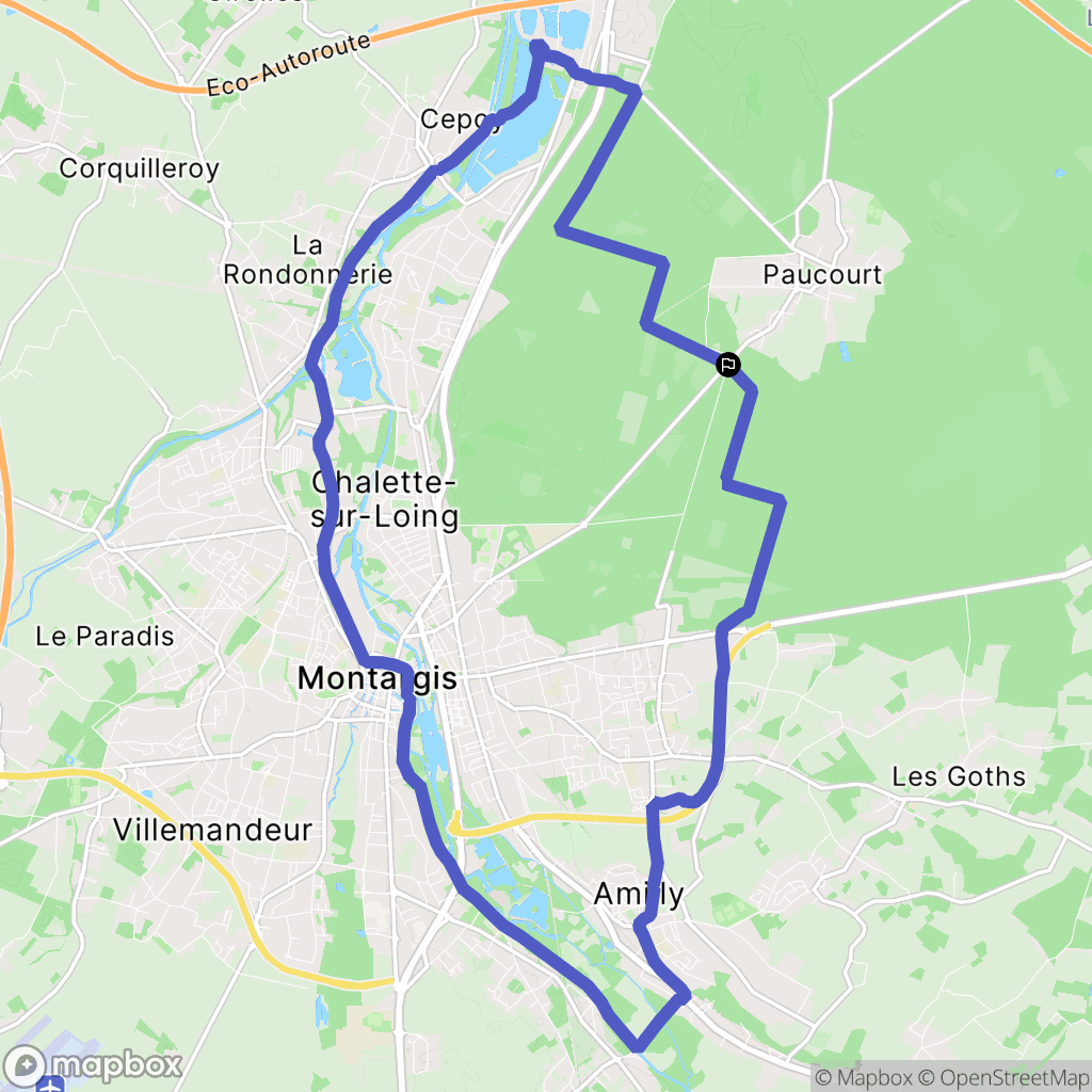 Paucourt : carte du parcours de randonnée - France