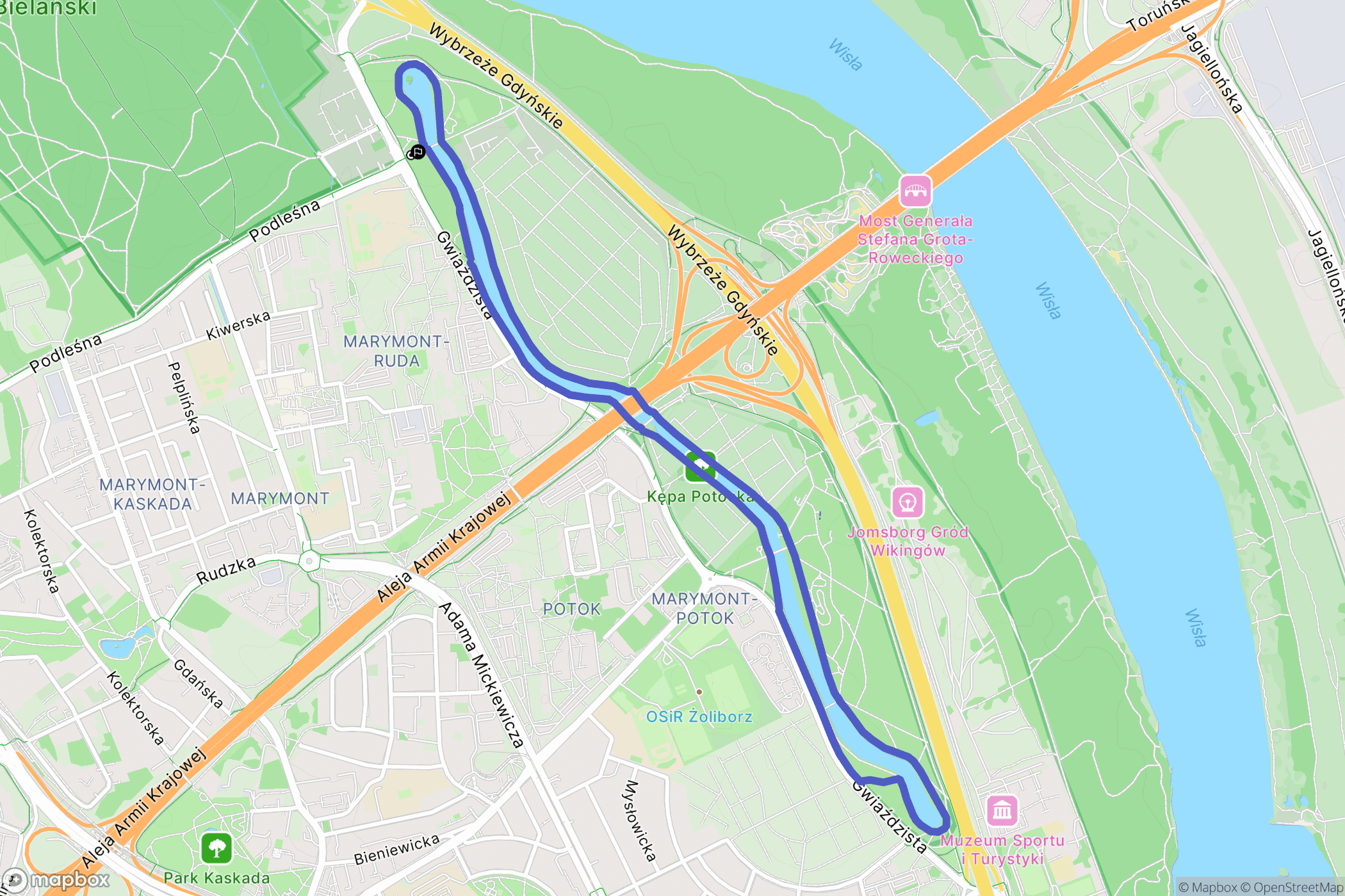 Warszawa: mapa trasy - Poland
