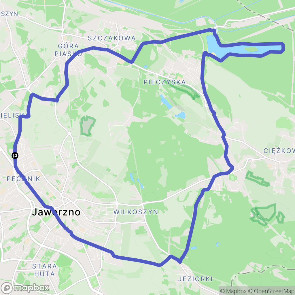 Jaworzno: mapa trasy - Poland