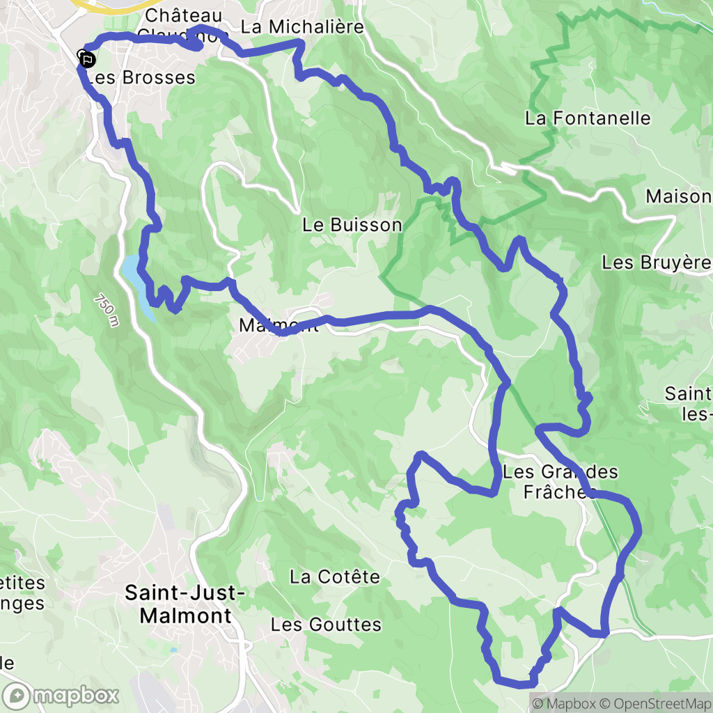 Firminy : carte du parcours de randonnée - France