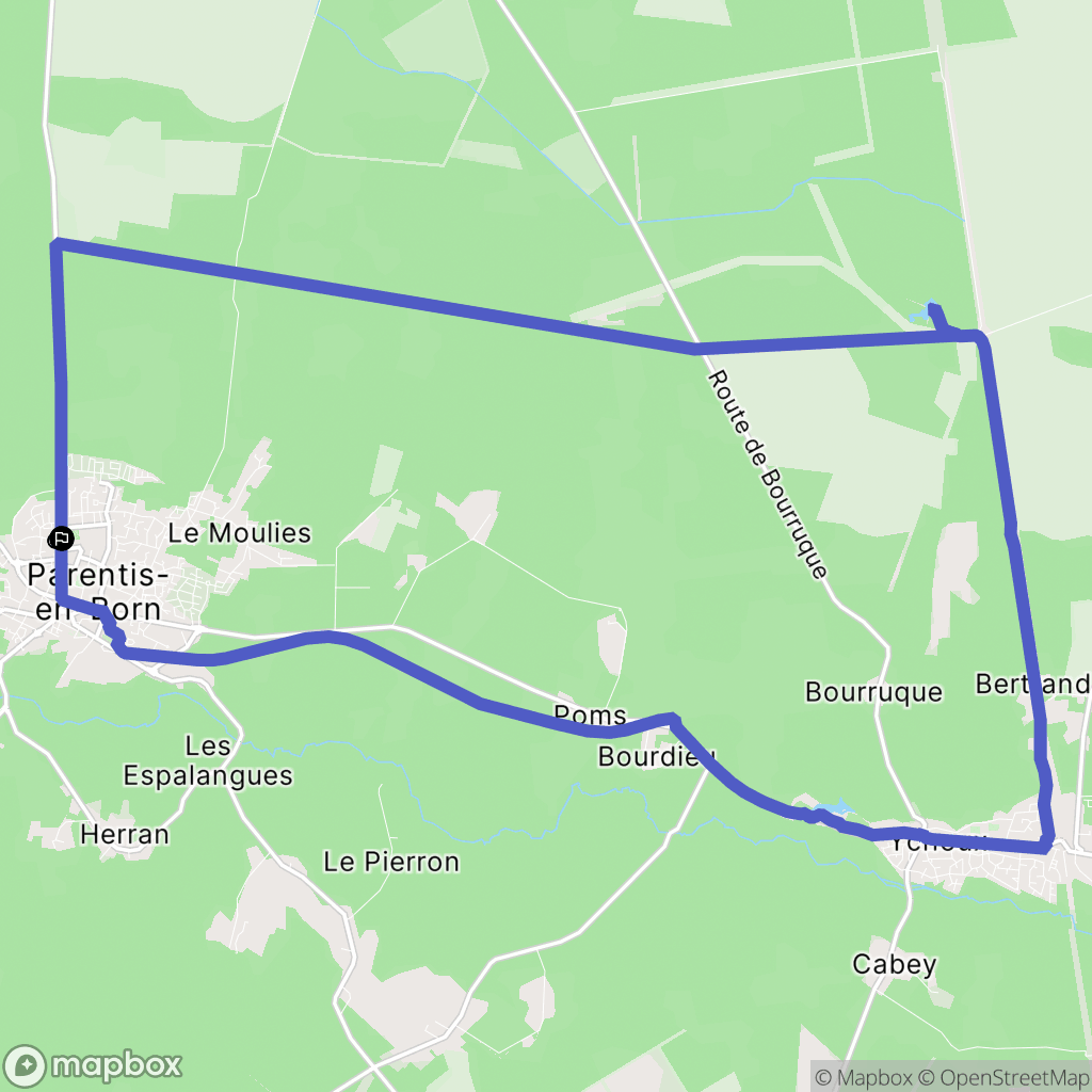 Parentis-en-Born : carte du parcours de randonnée - France