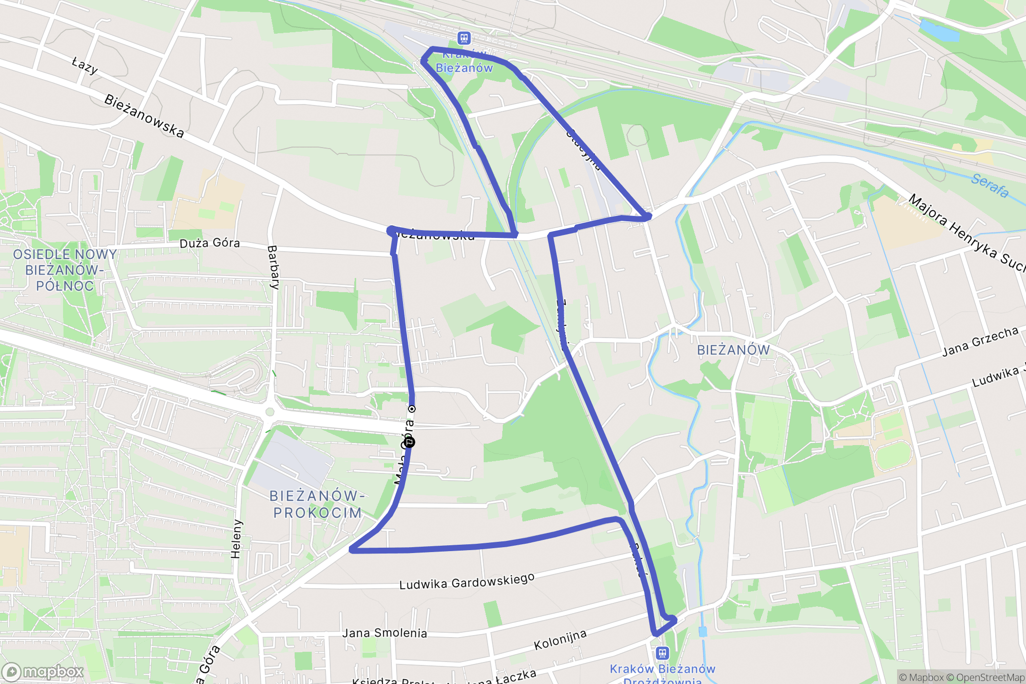 Kraków: mapa trasy - Poland