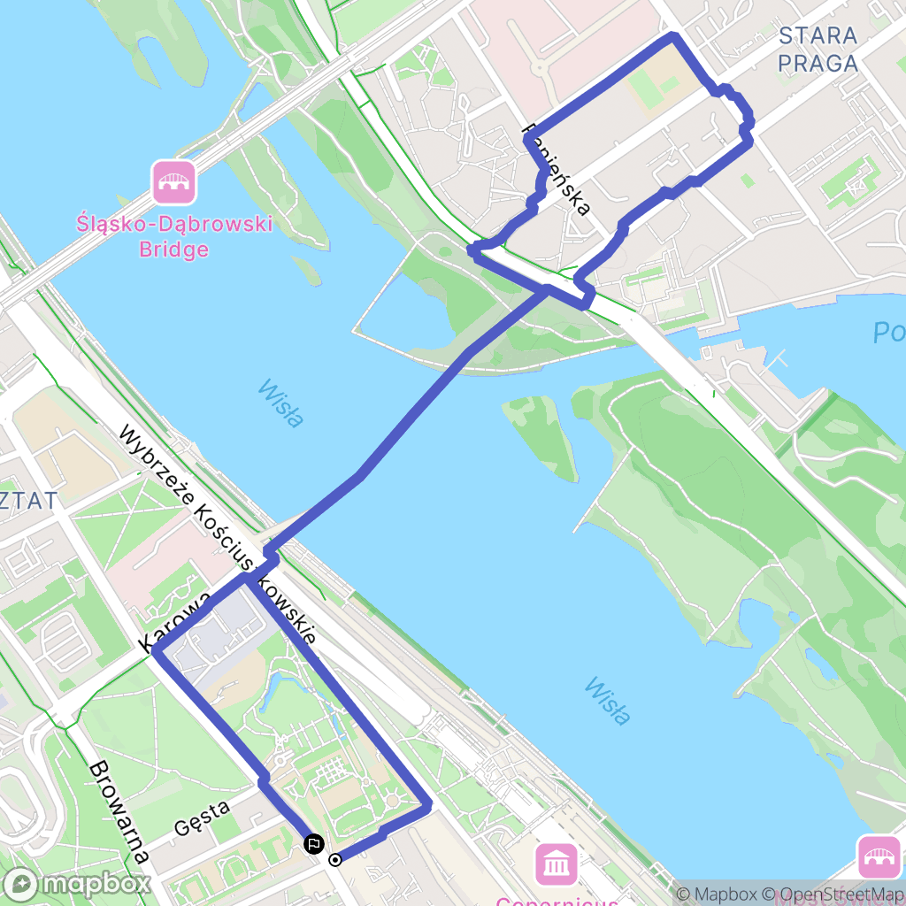 Warszawa: mapa trasy - Poland