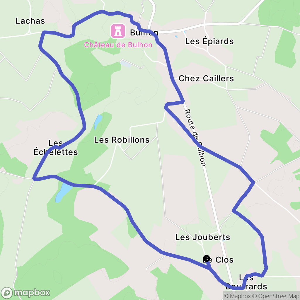 Bulhon : carte du parcours de randonnée - France
