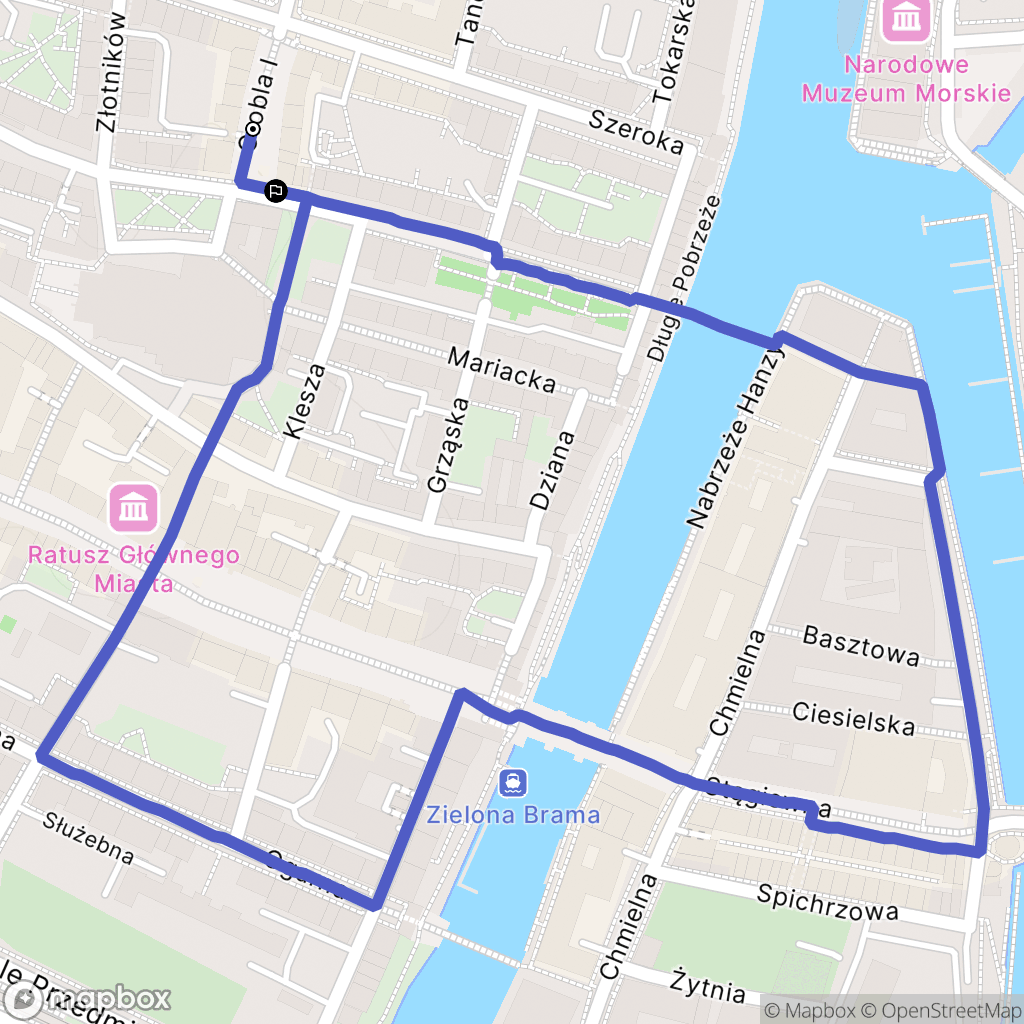 Gdańsk: mapa trasy - Poland