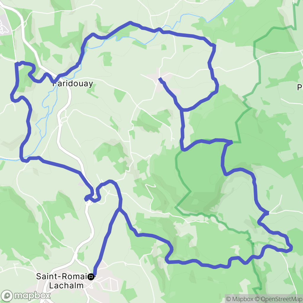 Saint-Romain-Lachalm : carte du parcours de randonnée - France