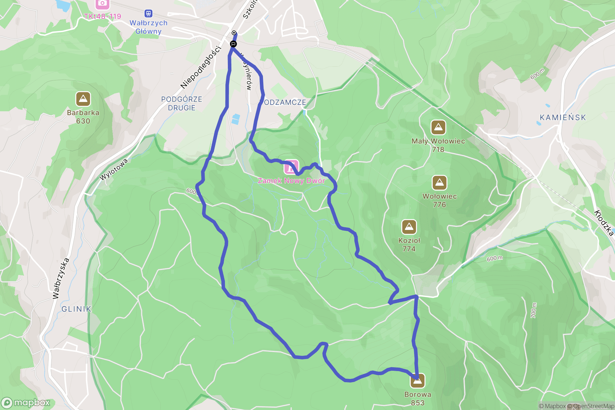 Wałbrzych: mapa trasy - Poland