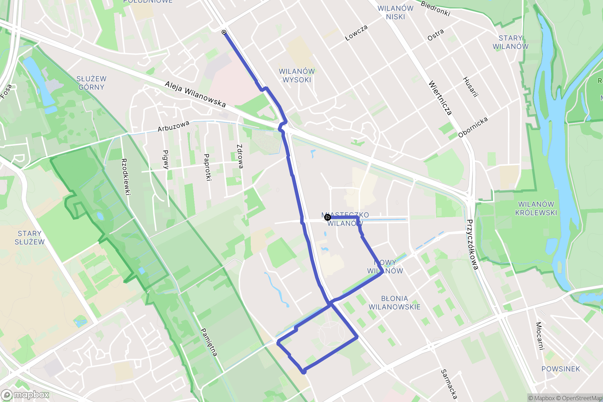Warszawa: mapa trasy - Poland