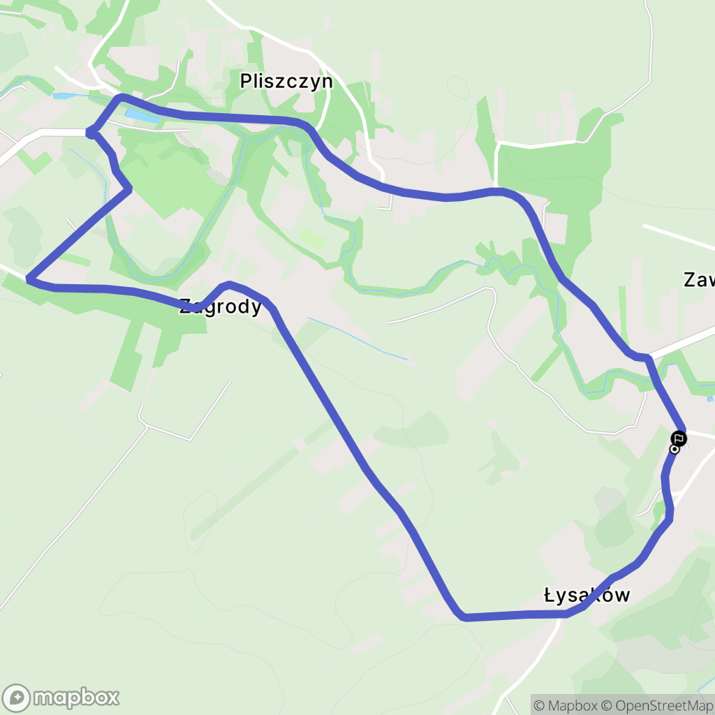 Łysaków: mapa trasy - Poland