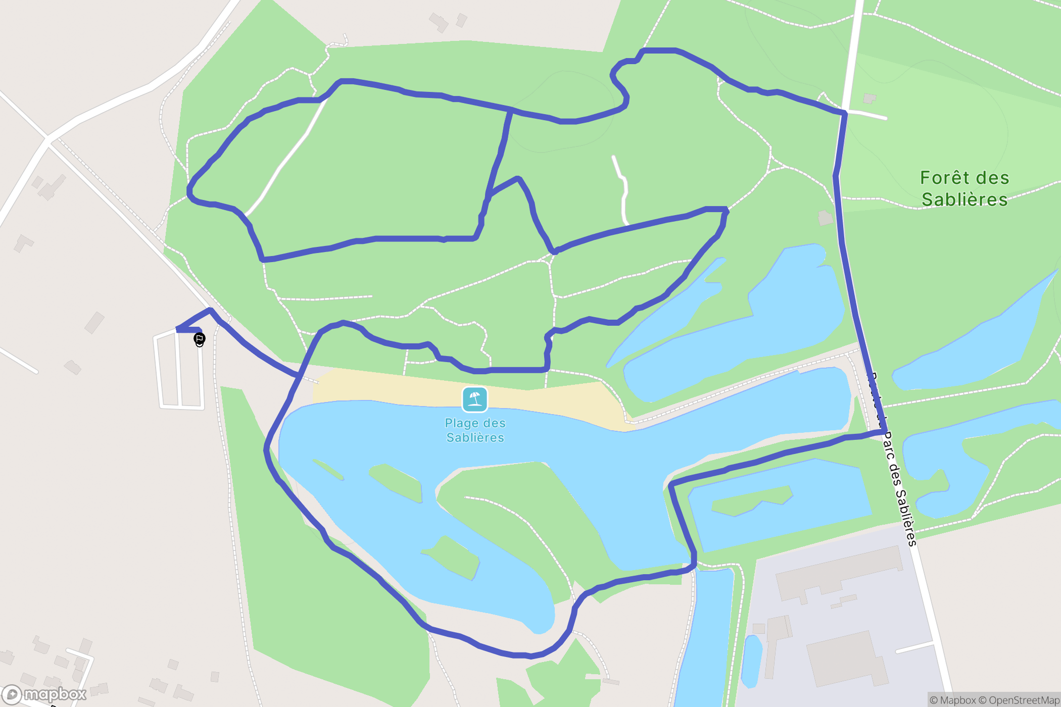 Écouflant : carte du parcours de randonnée - France