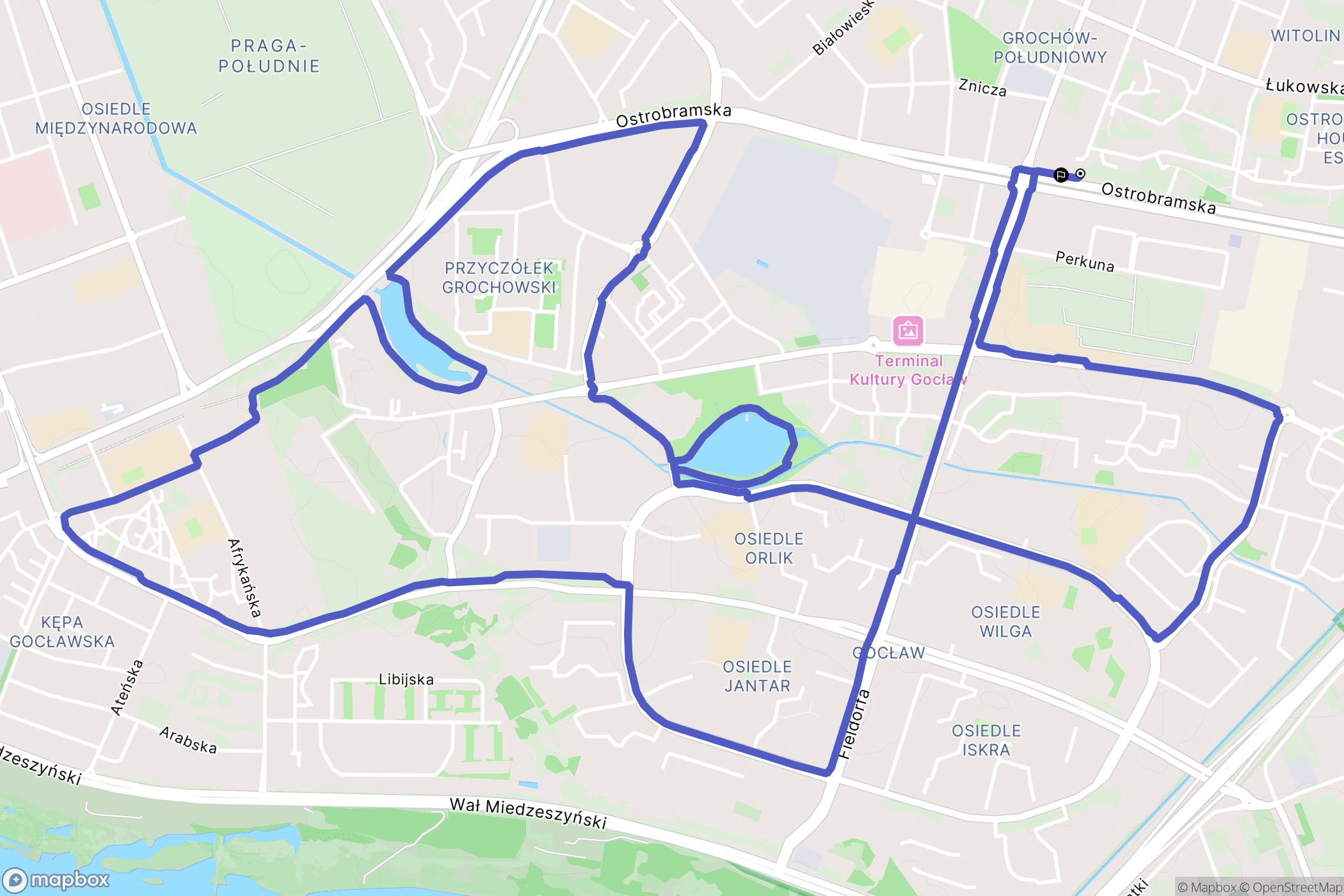 Warszawa: mapa trasy - Poland