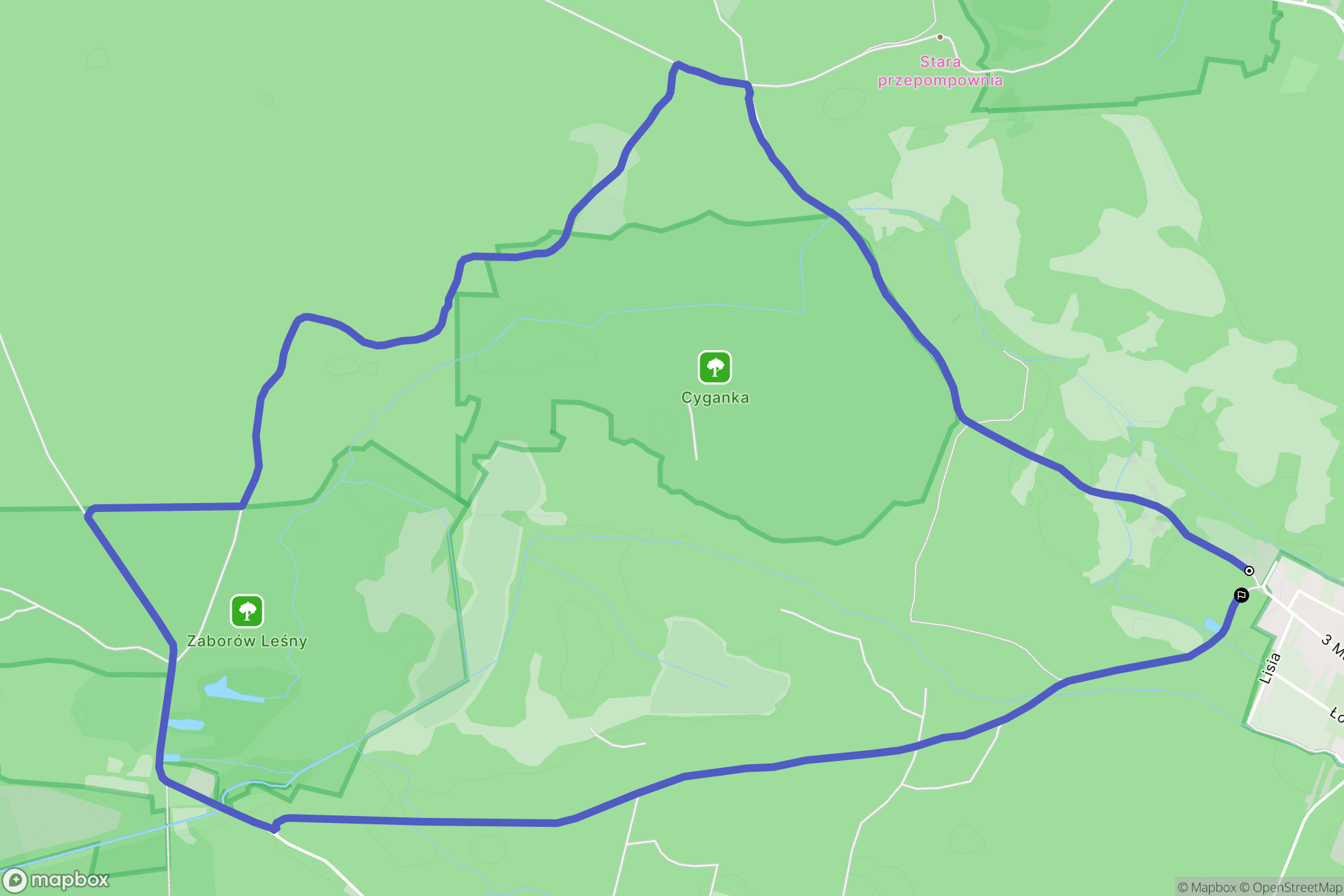 Truskaw: mapa trasy - Poland