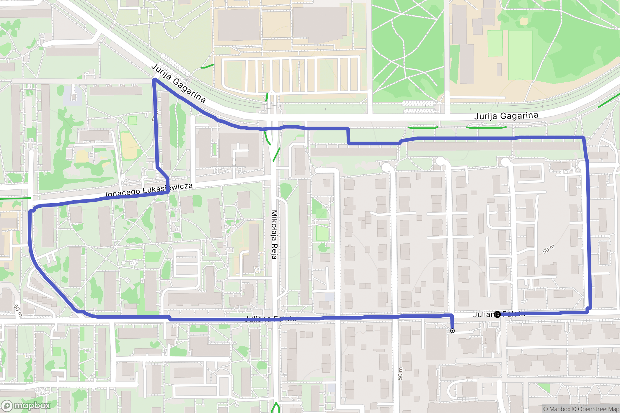 Toruń: mapa trasy - Poland