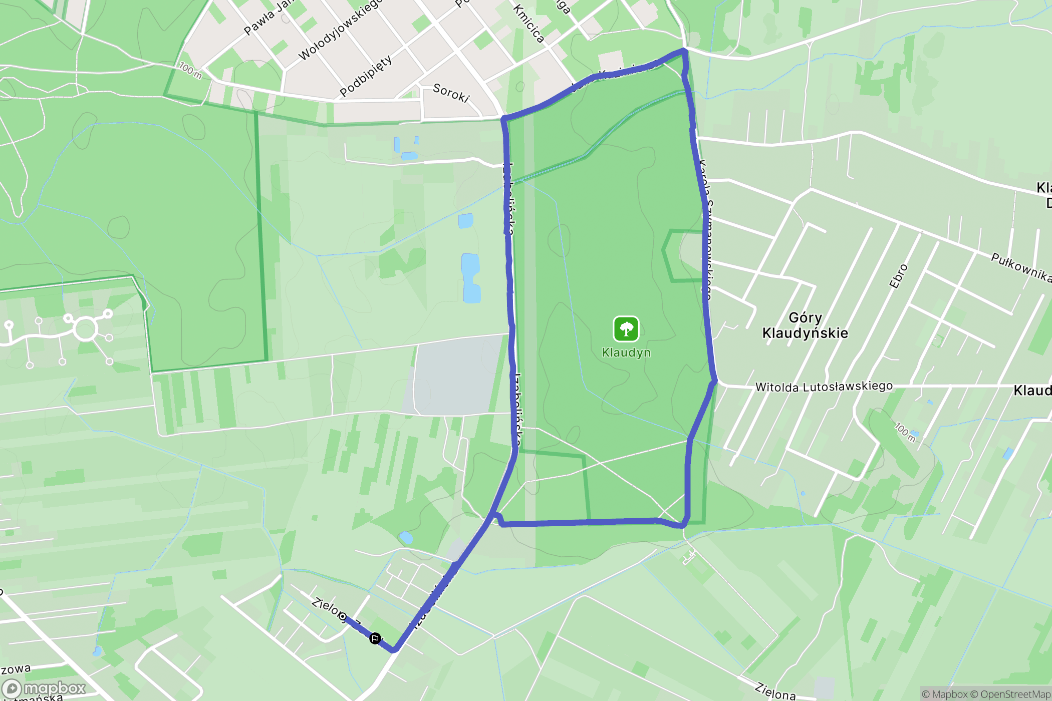 Stare Babice: mapa trasy - Poland