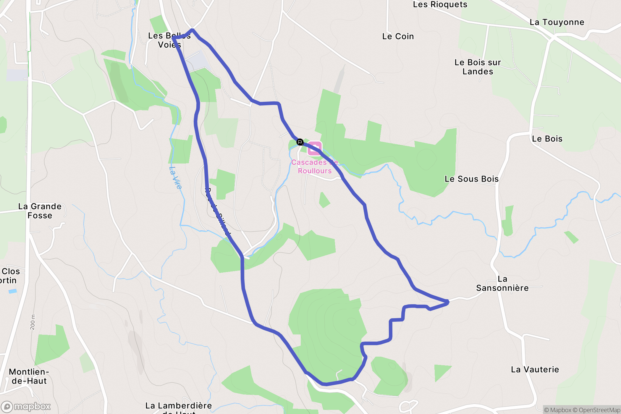 Vire-Normandie : carte du parcours de randonnée - France