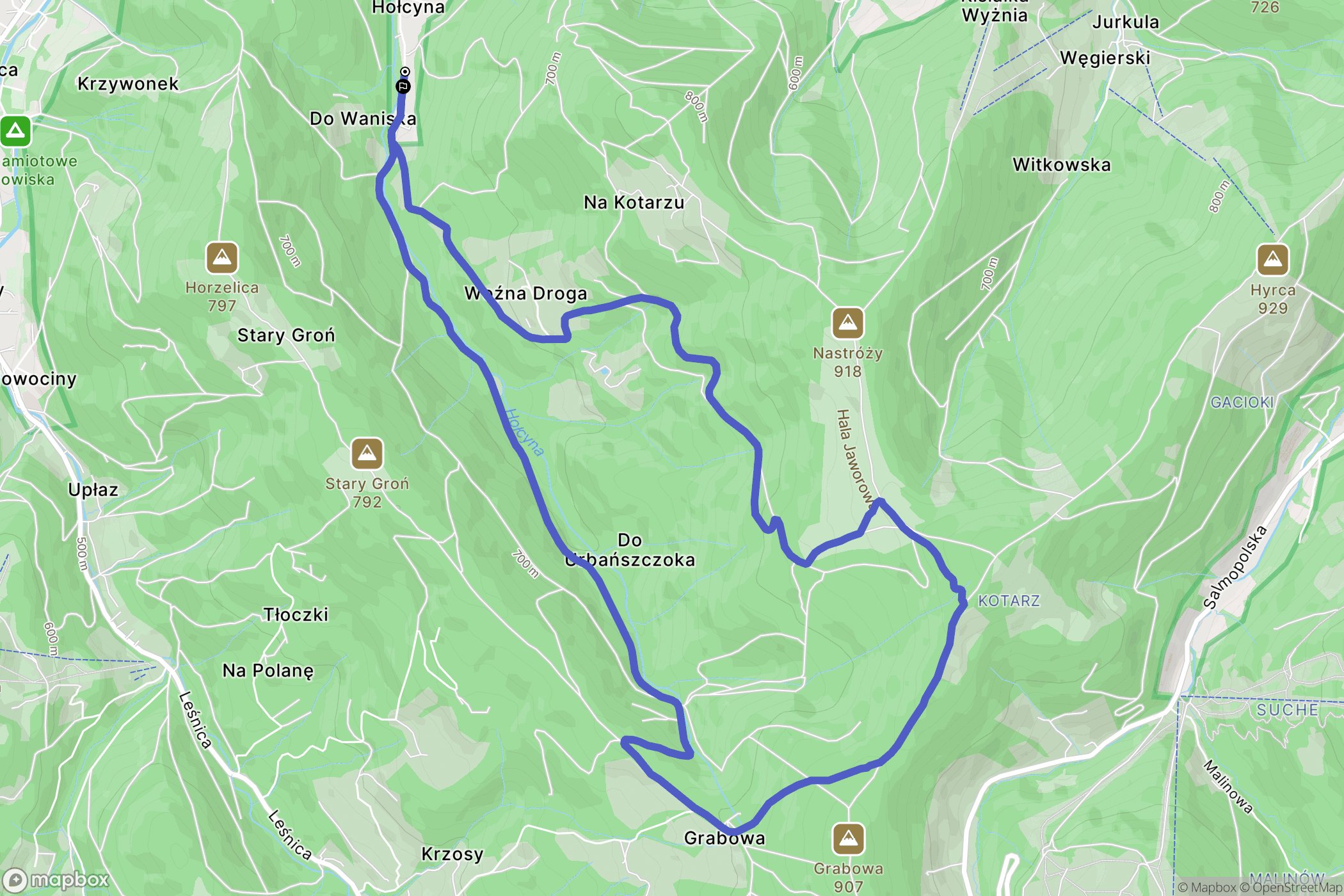 Brenna: mapa trasy - Poland