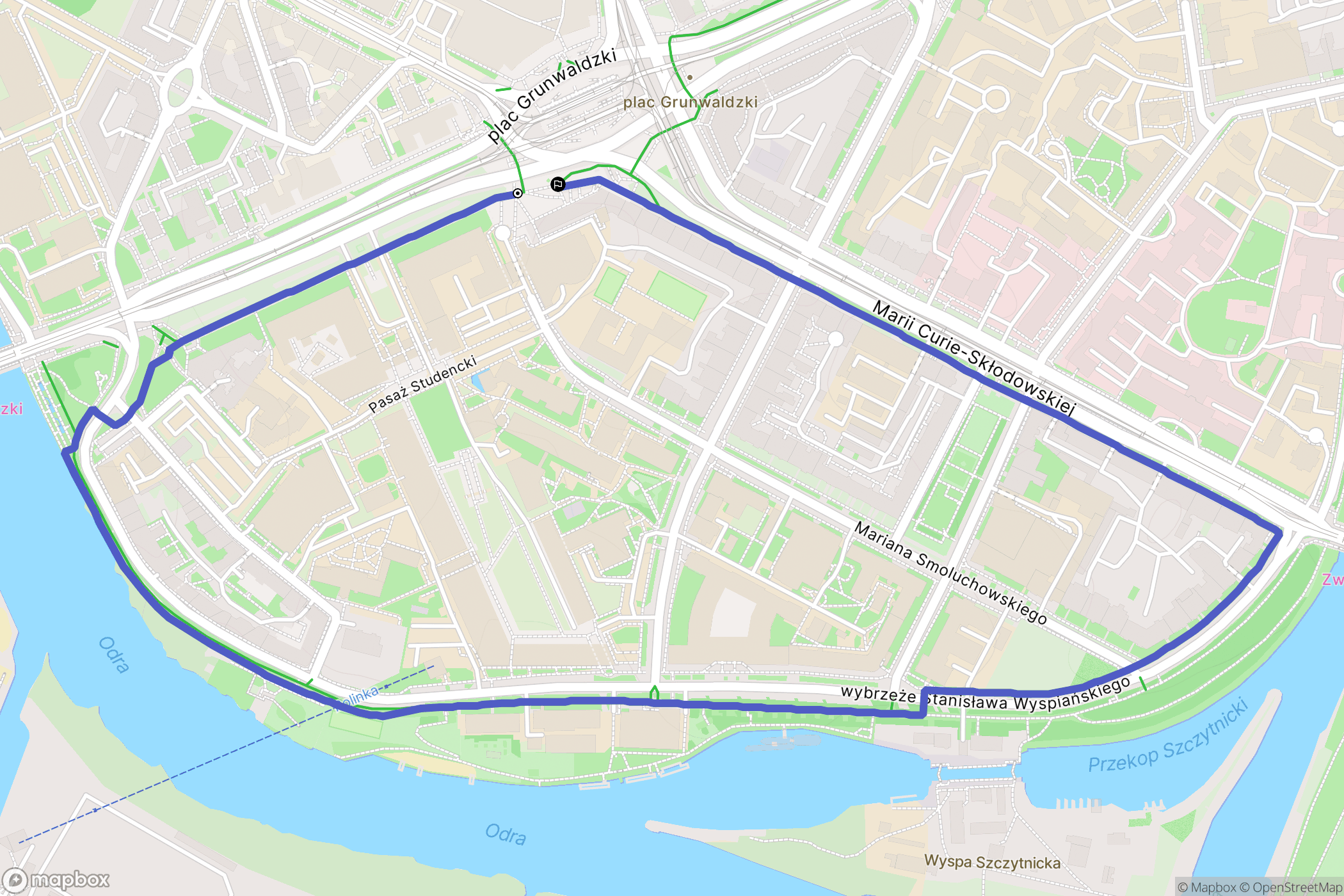 Wrocław: mapa trasy - Poland