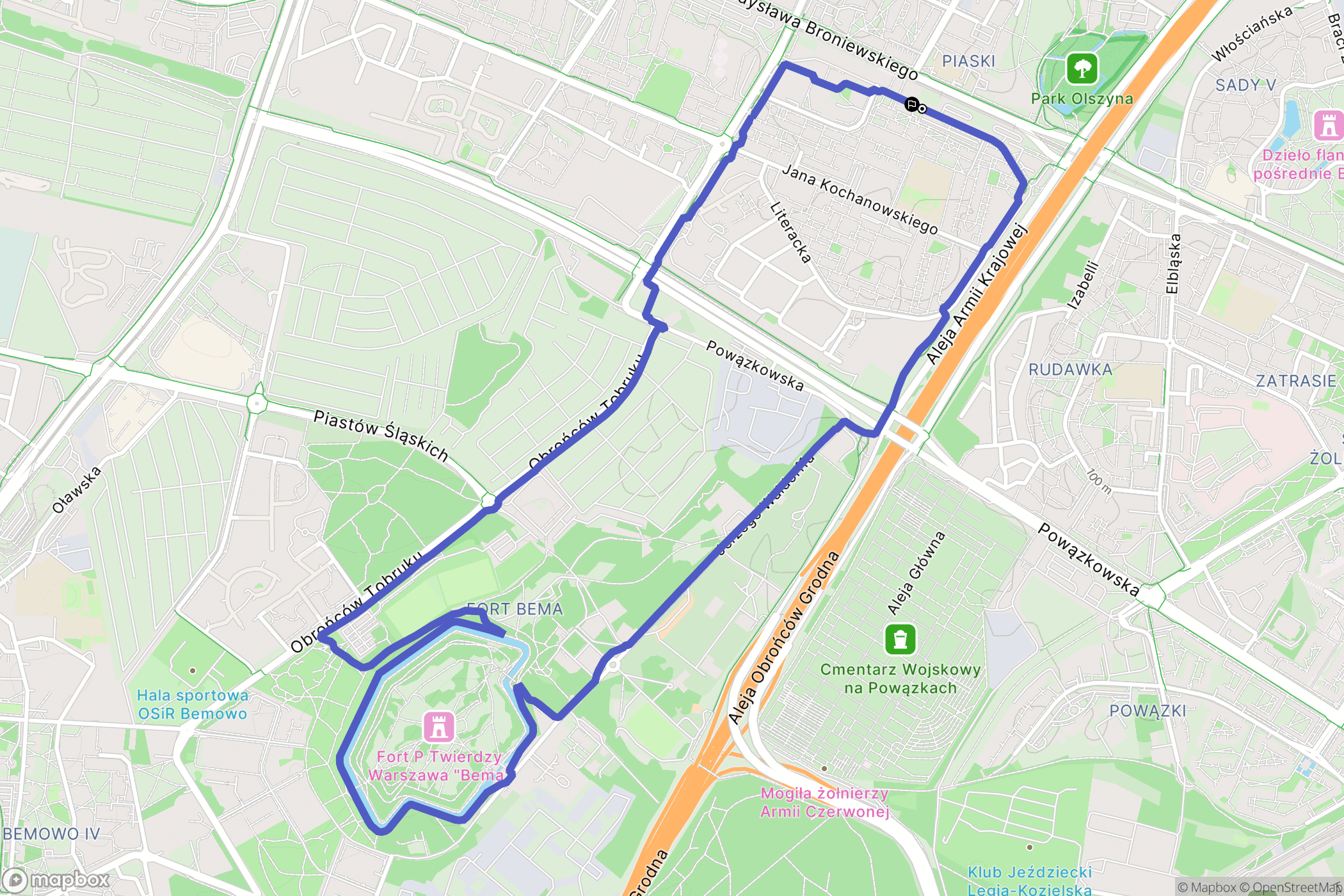 Warszawa: mapa trasy - Poland