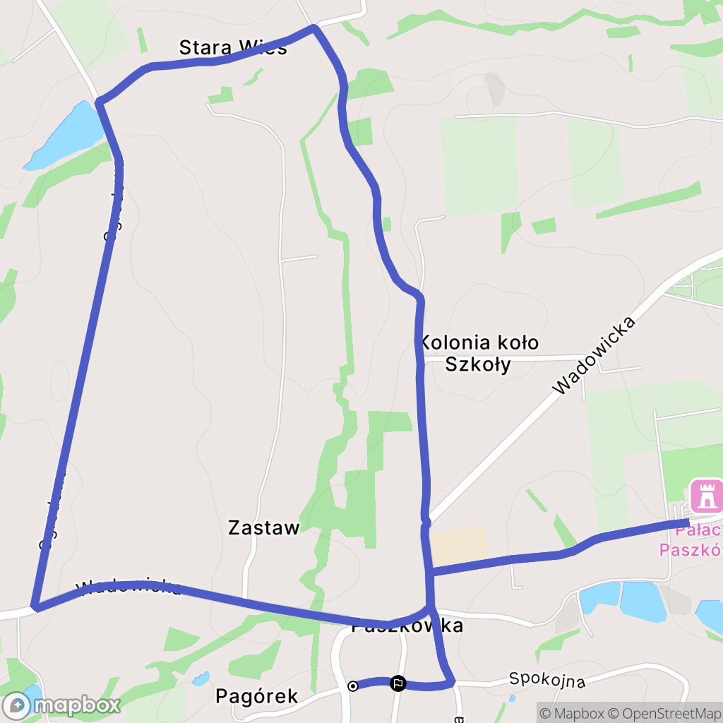 Paszkówka: mapa trasy - Poland