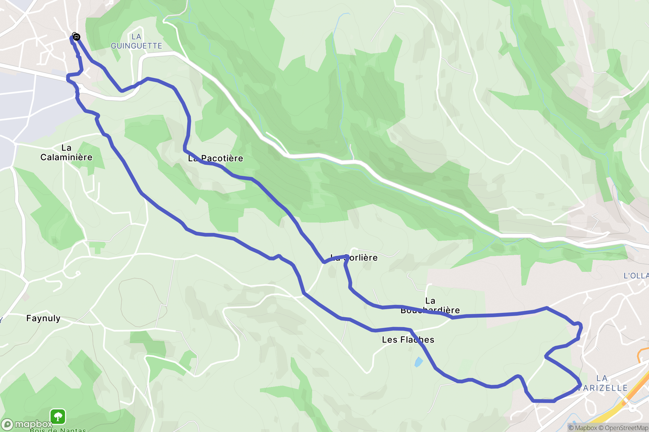 Sorbiers : carte du parcours de randonnée - France