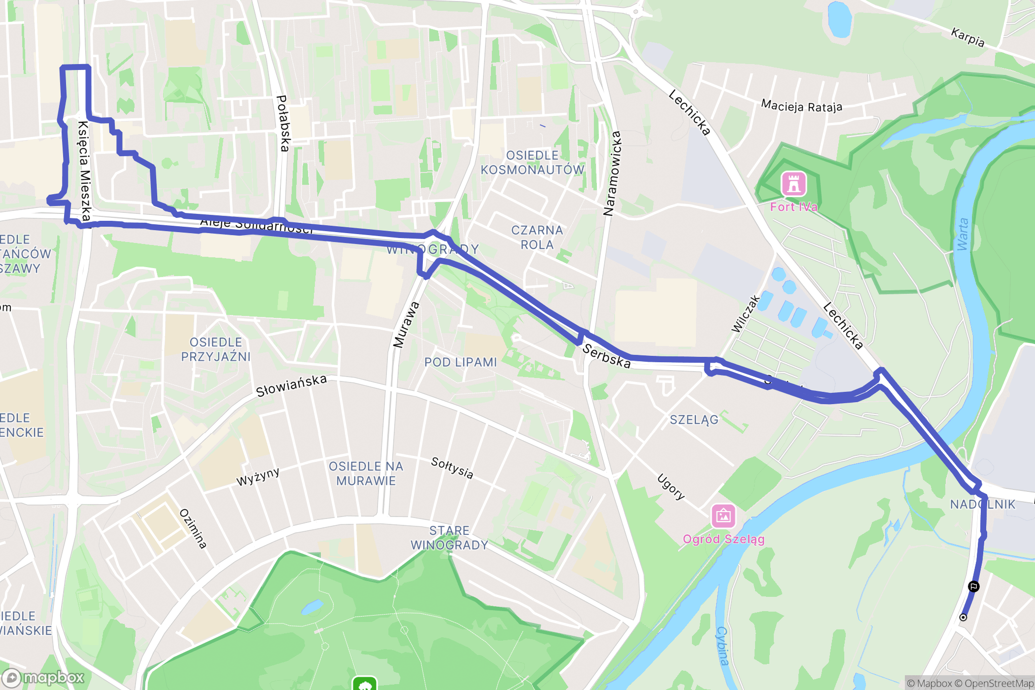 Poznań: mapa trasy - Poland