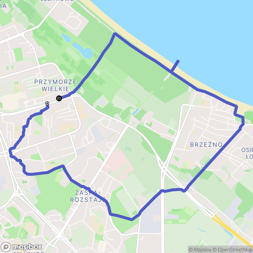 Gdańsk: mapa trasy - Poland