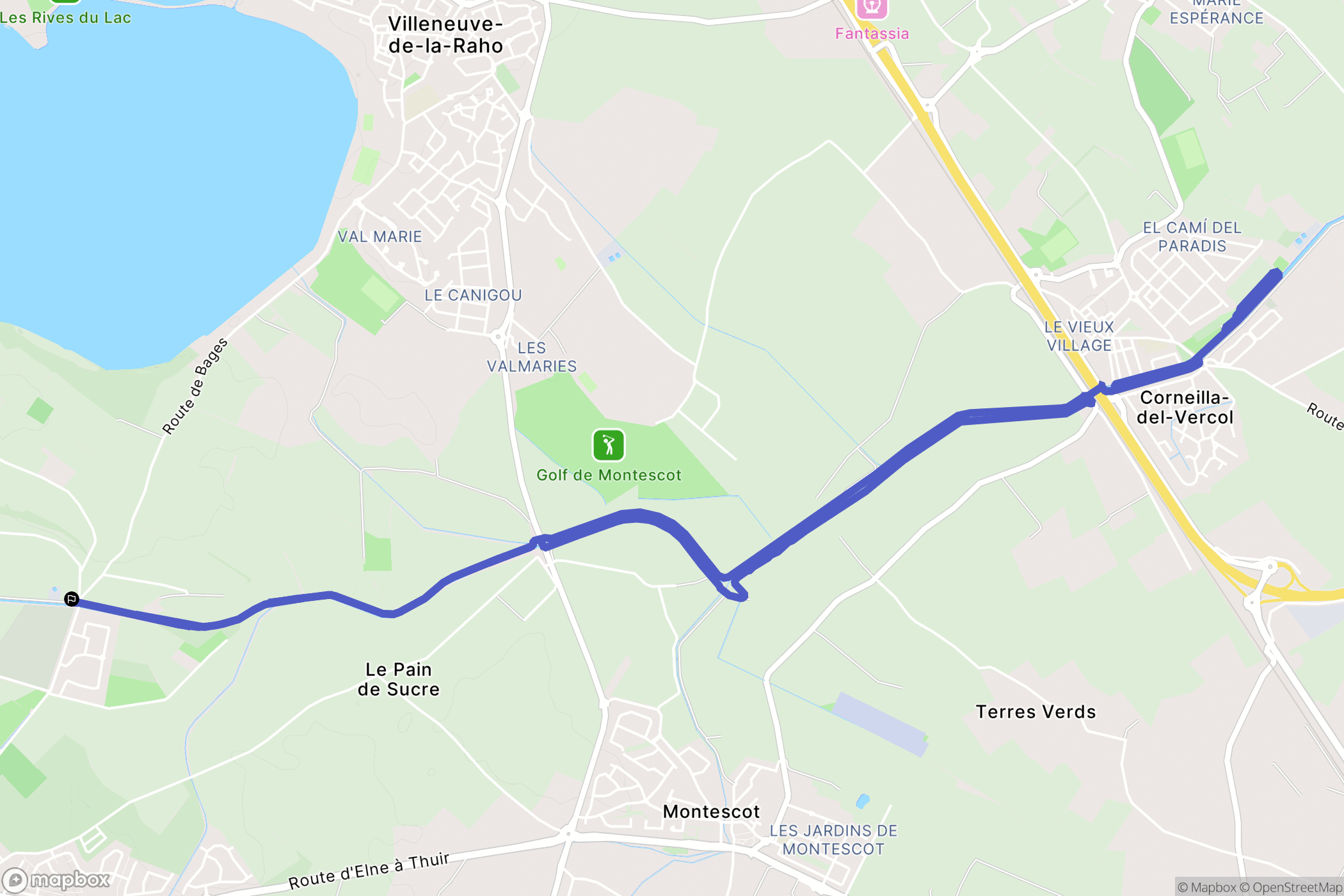 Bages : carte du parcours de randonnée - France