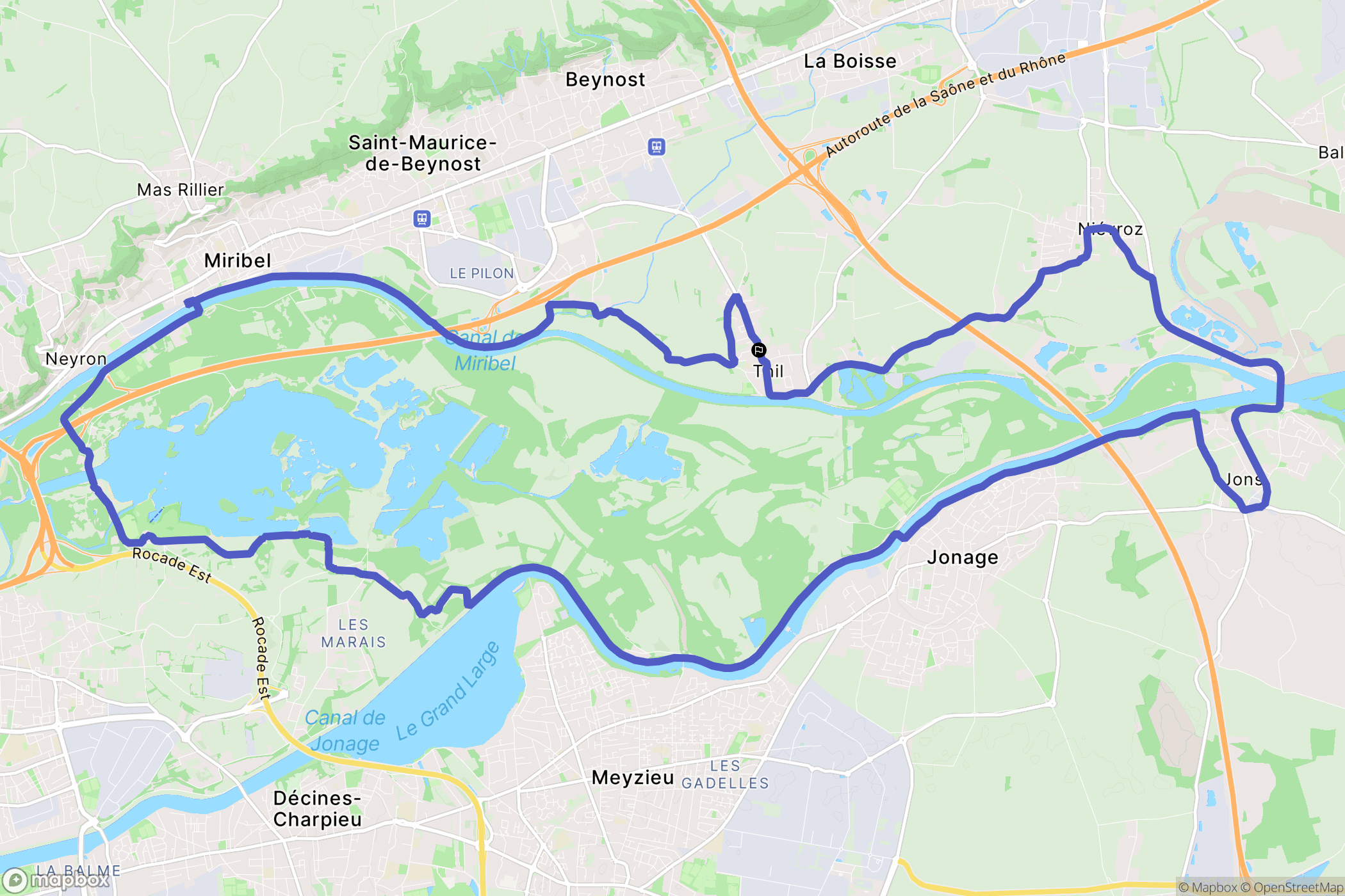 Thil : carte du parcours de randonnée - France
