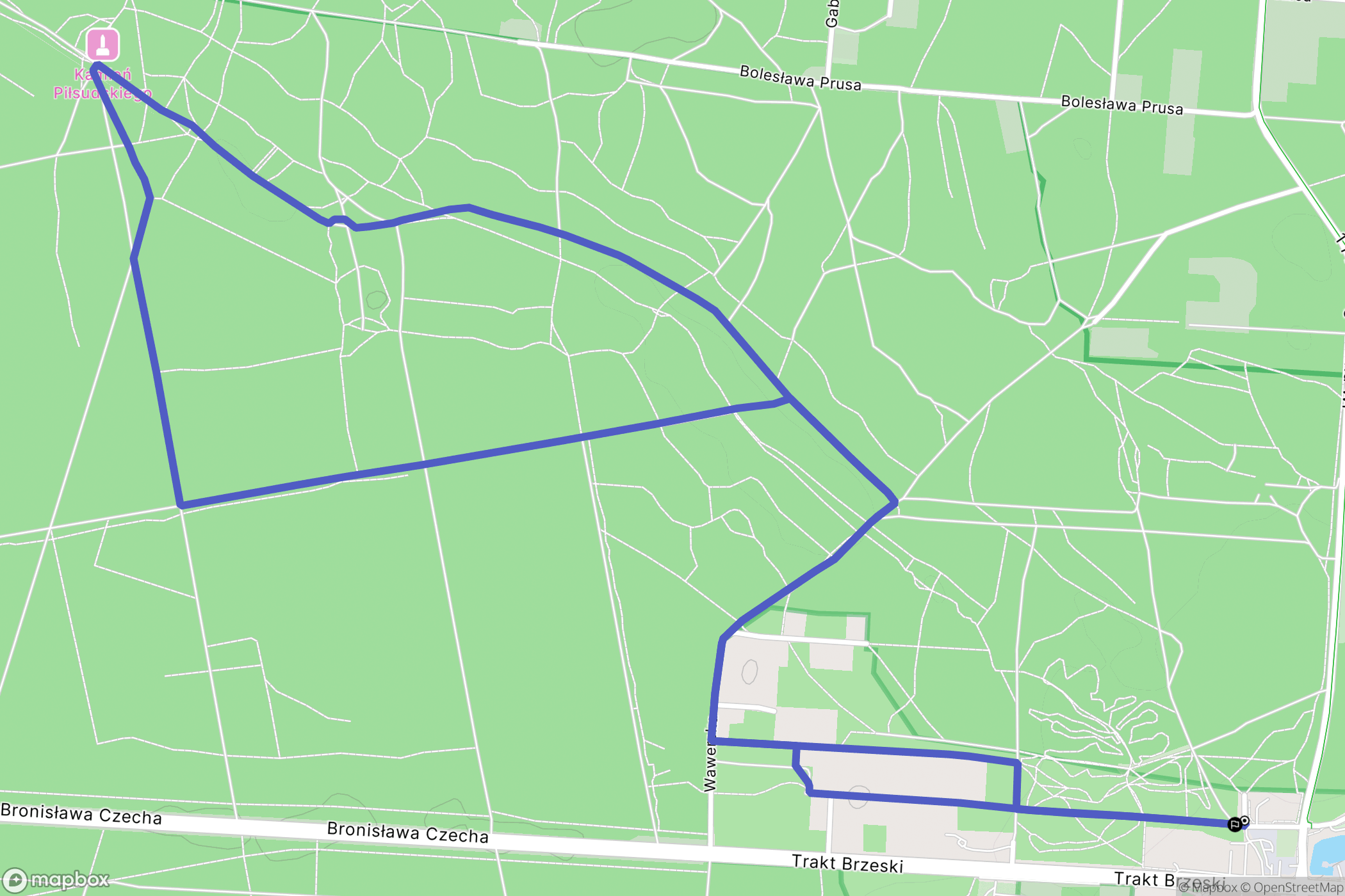 Warszawa: mapa trasy - Poland