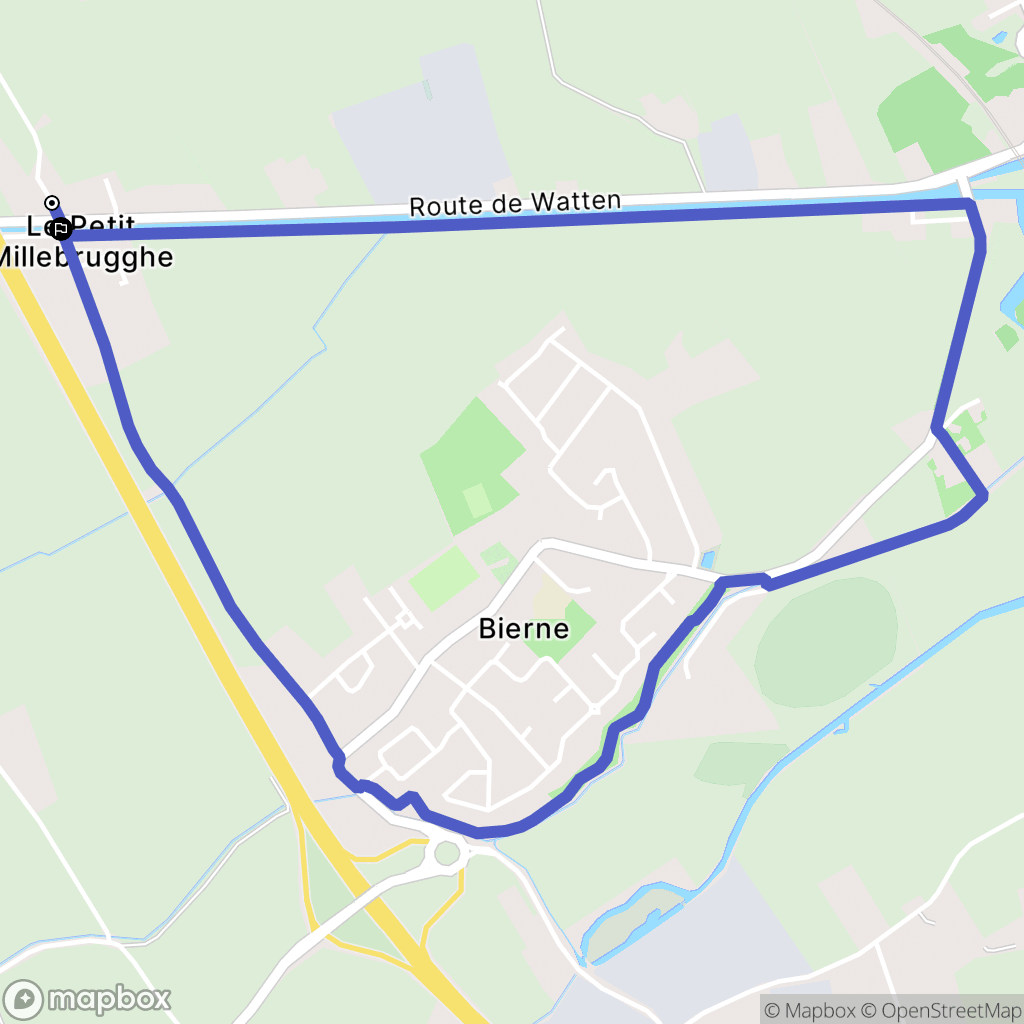 Bierne : carte du parcours de randonnée - France