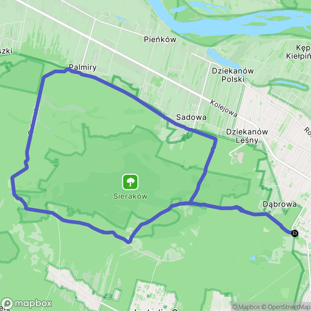 Łomianki: mapa trasy - Poland