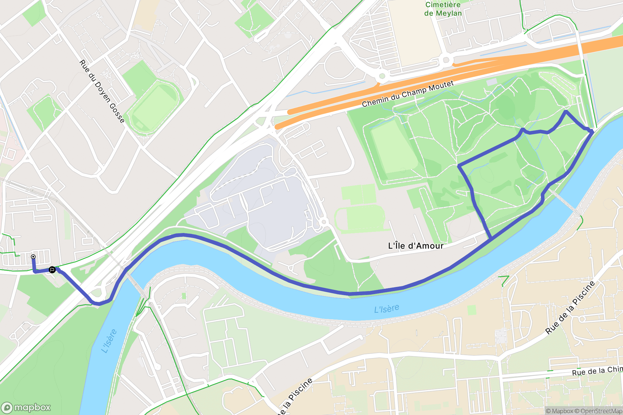 La Tronche : carte du parcours de randonnée - France