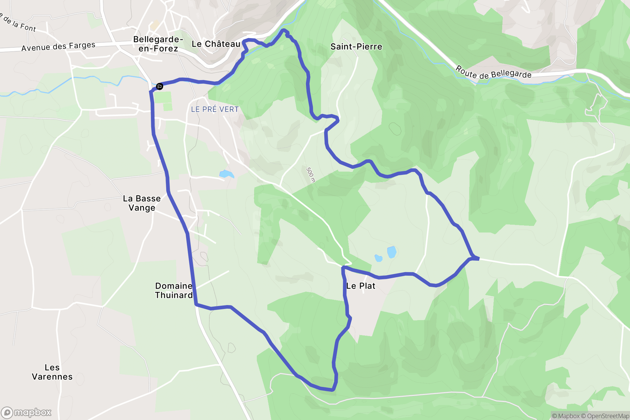 Bellegarde-en-Forez : carte du parcours de randonnée - France