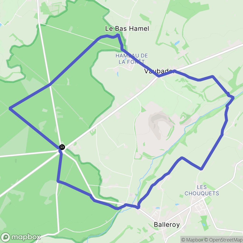 Montfiquet : carte du parcours de randonnée - France