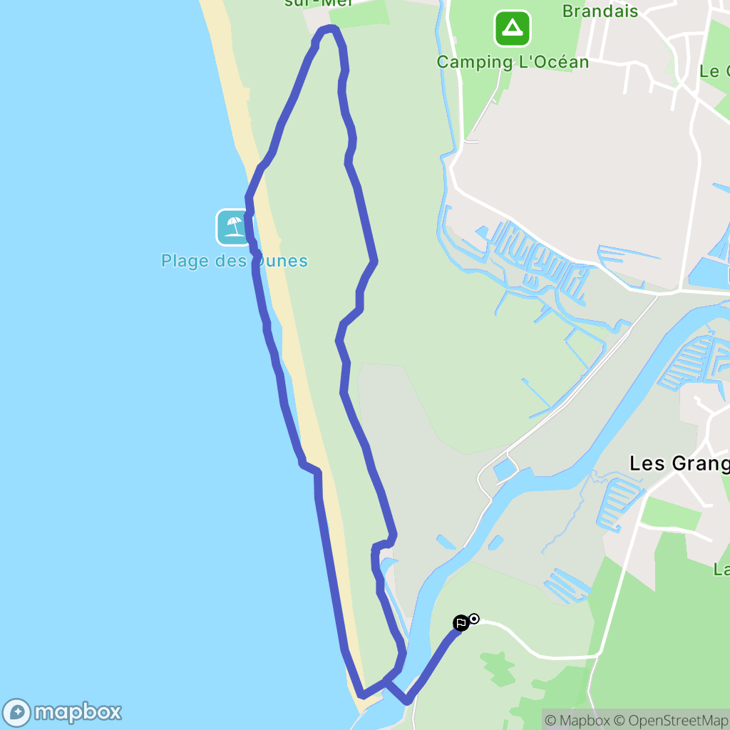 Les Sables-d'Olonne : carte du parcours de randonnée - France