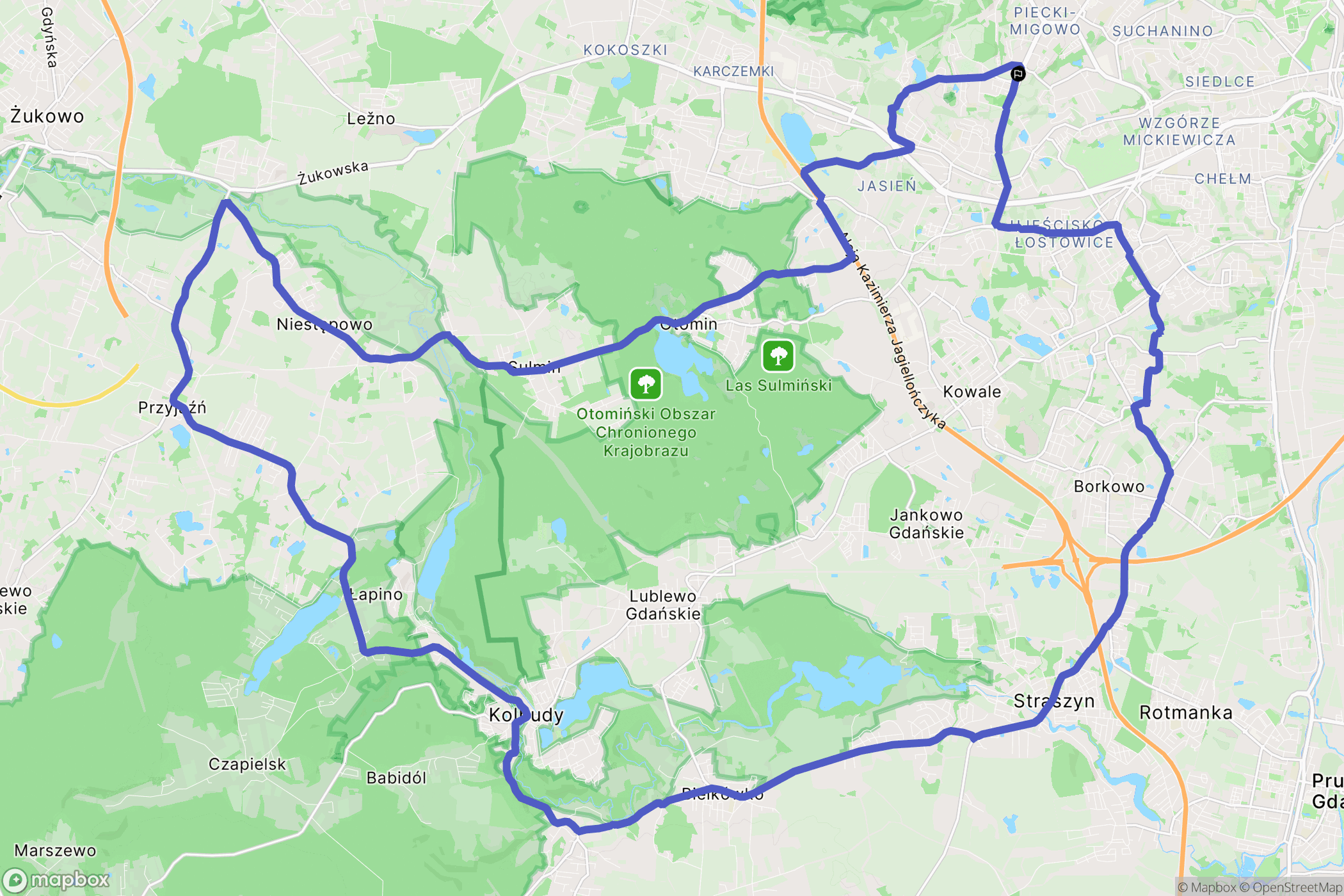 Gdańsk: mapa trasy - Poland