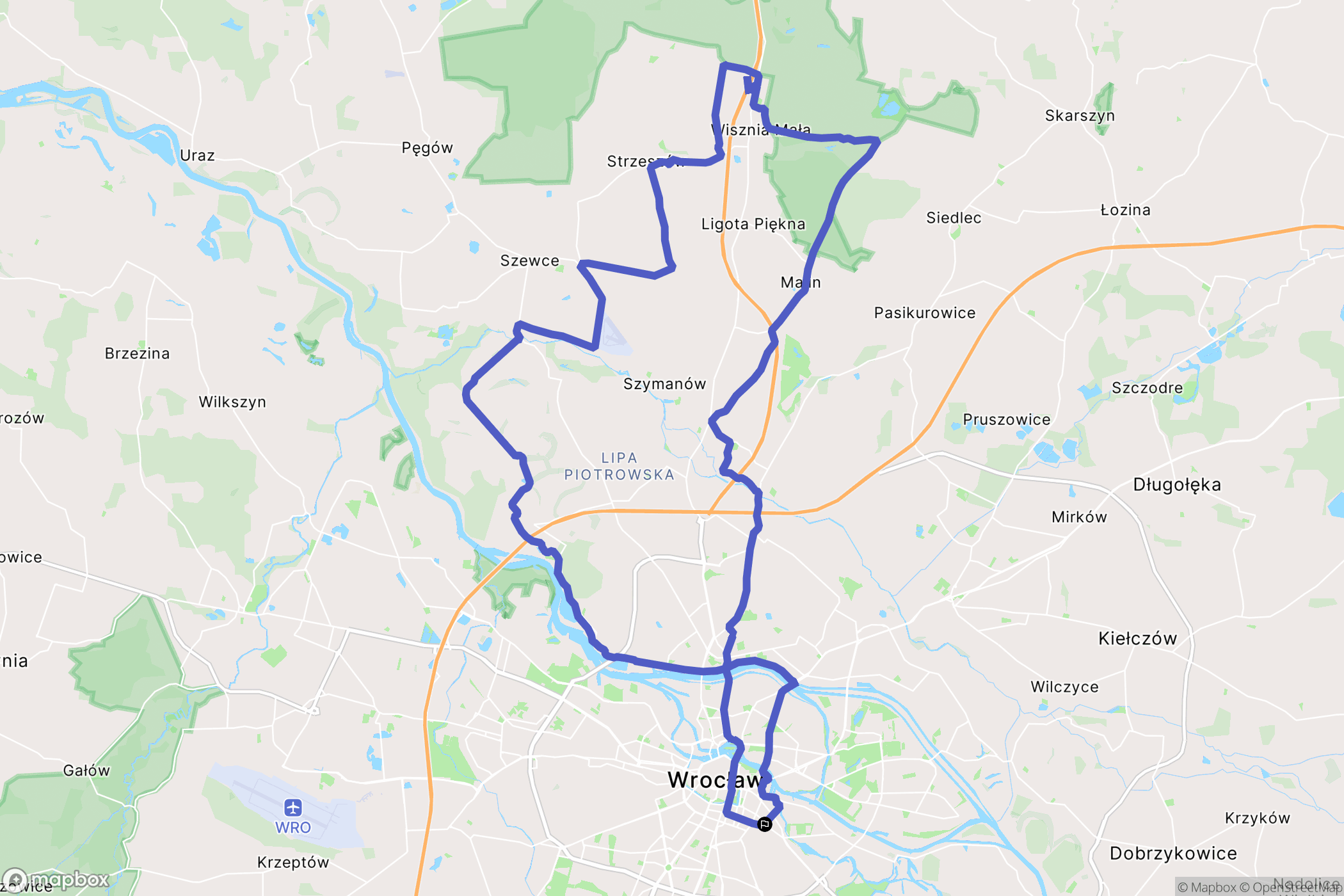 Wrocław: mapa trasy - Poland