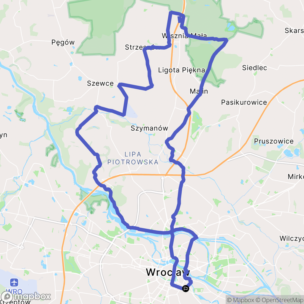 Wrocław: mapa trasy - Poland