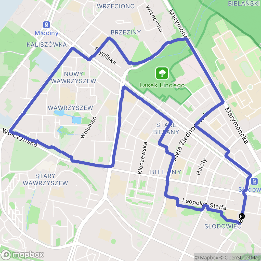 Warszawa: mapa trasy - Poland