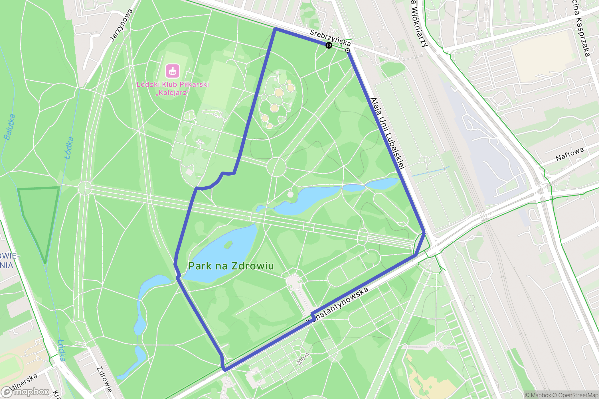 Łódź: mapa trasy - Poland
