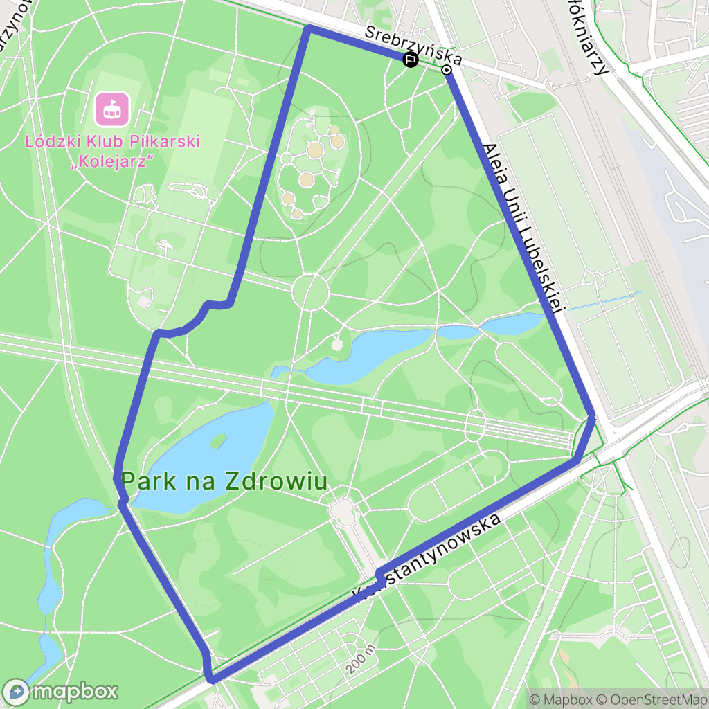 Łódź: mapa trasy - Poland